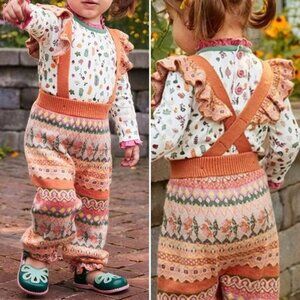 Matilda Jane Pumpkin Pie Romper Girls Size 6-12M Fall Knit One Piece